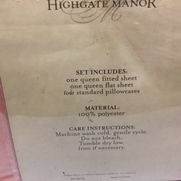 Highgate Manor 6pc Sheet Set: Size: Queen Color: Coral. - NEW - Picture 3 of 3